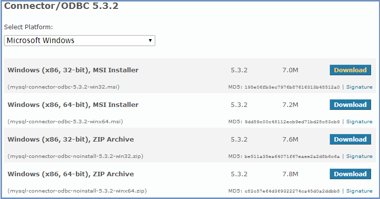 mysql odbc 5.3 download